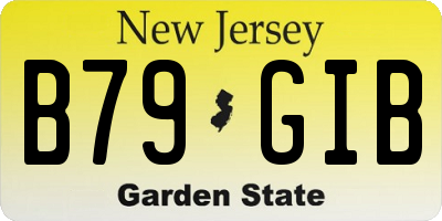 NJ license plate B79GIB