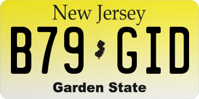 NJ license plate B79GID