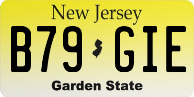 NJ license plate B79GIE