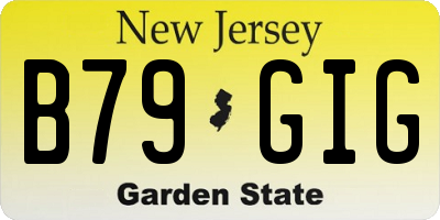 NJ license plate B79GIG