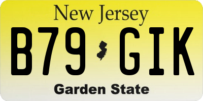 NJ license plate B79GIK