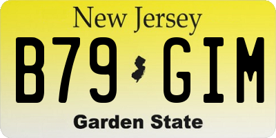 NJ license plate B79GIM