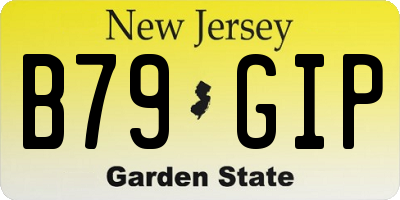 NJ license plate B79GIP