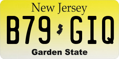 NJ license plate B79GIQ