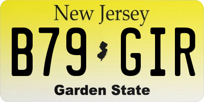 NJ license plate B79GIR