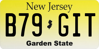 NJ license plate B79GIT