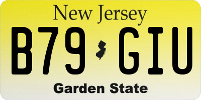 NJ license plate B79GIU