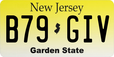 NJ license plate B79GIV