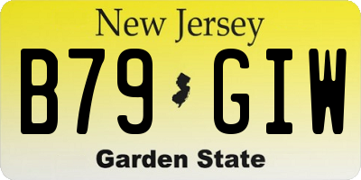 NJ license plate B79GIW