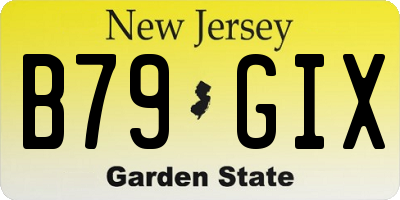 NJ license plate B79GIX