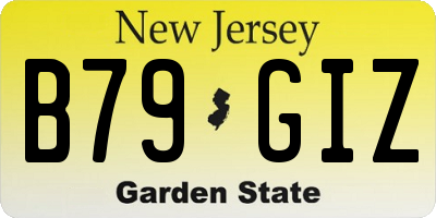 NJ license plate B79GIZ