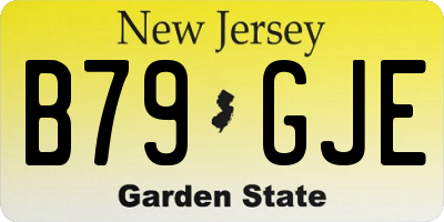 NJ license plate B79GJE