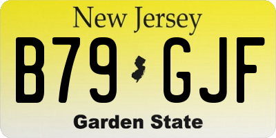 NJ license plate B79GJF