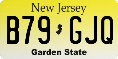NJ license plate B79GJQ