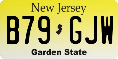 NJ license plate B79GJW