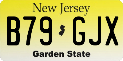 NJ license plate B79GJX