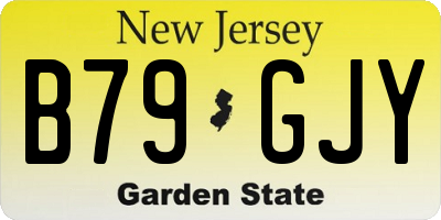 NJ license plate B79GJY