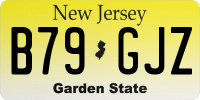NJ license plate B79GJZ