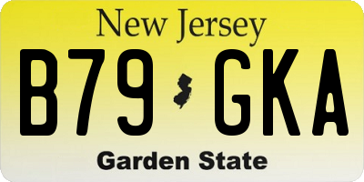 NJ license plate B79GKA