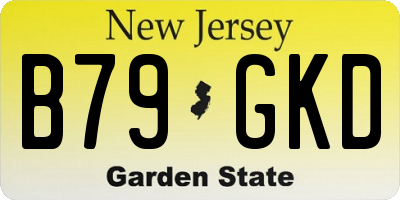 NJ license plate B79GKD