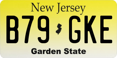 NJ license plate B79GKE
