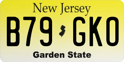 NJ license plate B79GKO