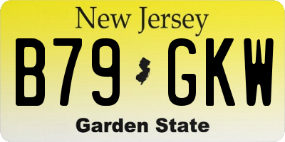 NJ license plate B79GKW