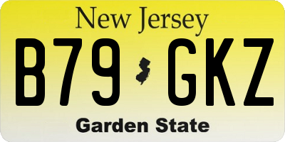 NJ license plate B79GKZ