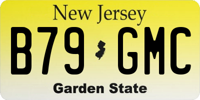NJ license plate B79GMC