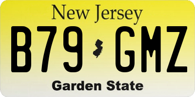 NJ license plate B79GMZ