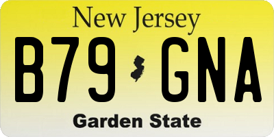 NJ license plate B79GNA