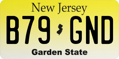 NJ license plate B79GND