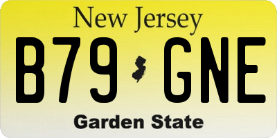 NJ license plate B79GNE