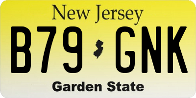 NJ license plate B79GNK