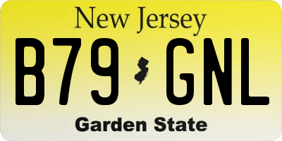 NJ license plate B79GNL