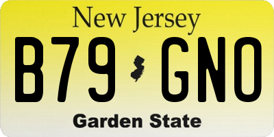 NJ license plate B79GNO