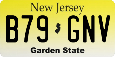 NJ license plate B79GNV