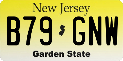 NJ license plate B79GNW