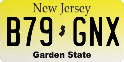 NJ license plate B79GNX
