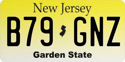 NJ license plate B79GNZ