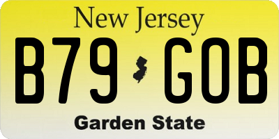 NJ license plate B79GOB