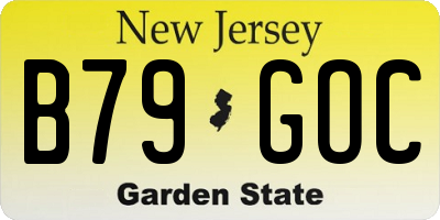 NJ license plate B79GOC