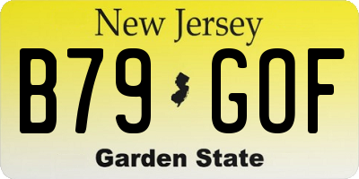NJ license plate B79GOF