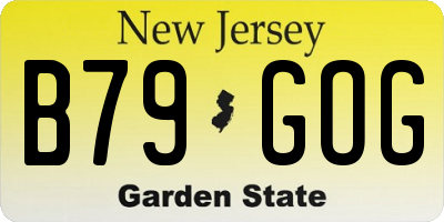 NJ license plate B79GOG
