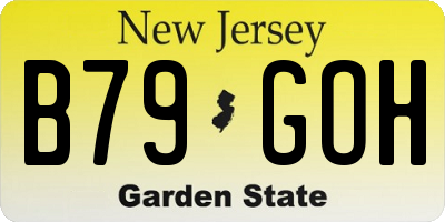 NJ license plate B79GOH