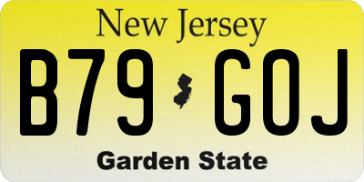 NJ license plate B79GOJ