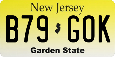NJ license plate B79GOK