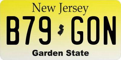 NJ license plate B79GON