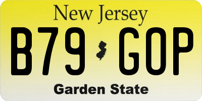 NJ license plate B79GOP