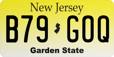 NJ license plate B79GOQ